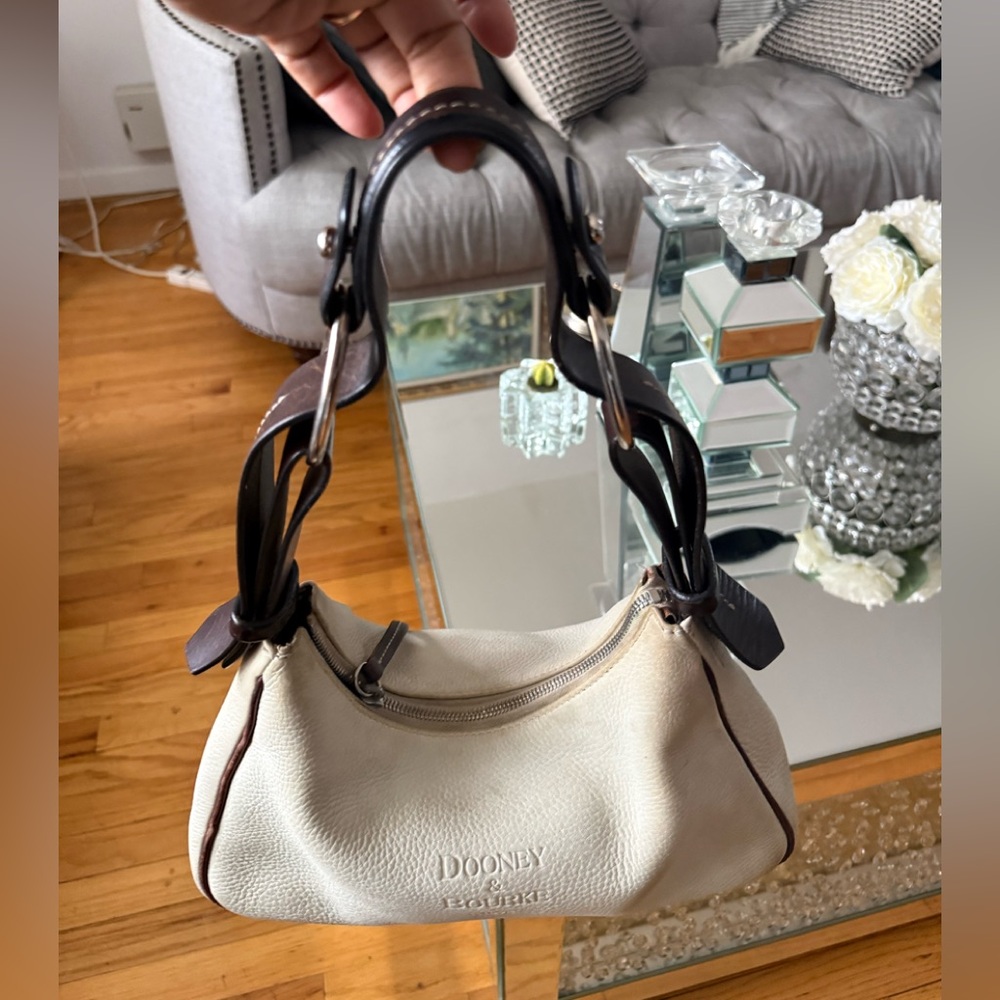Dooney & Bourke Cream and Brown Hobo Bag